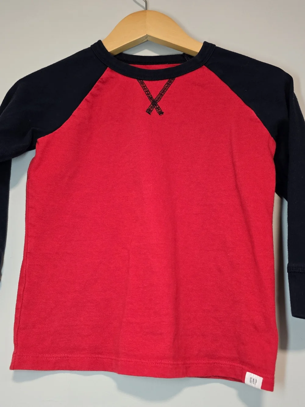 GAP Kids Red & Navy Long-Sleeve Raglan Shirt